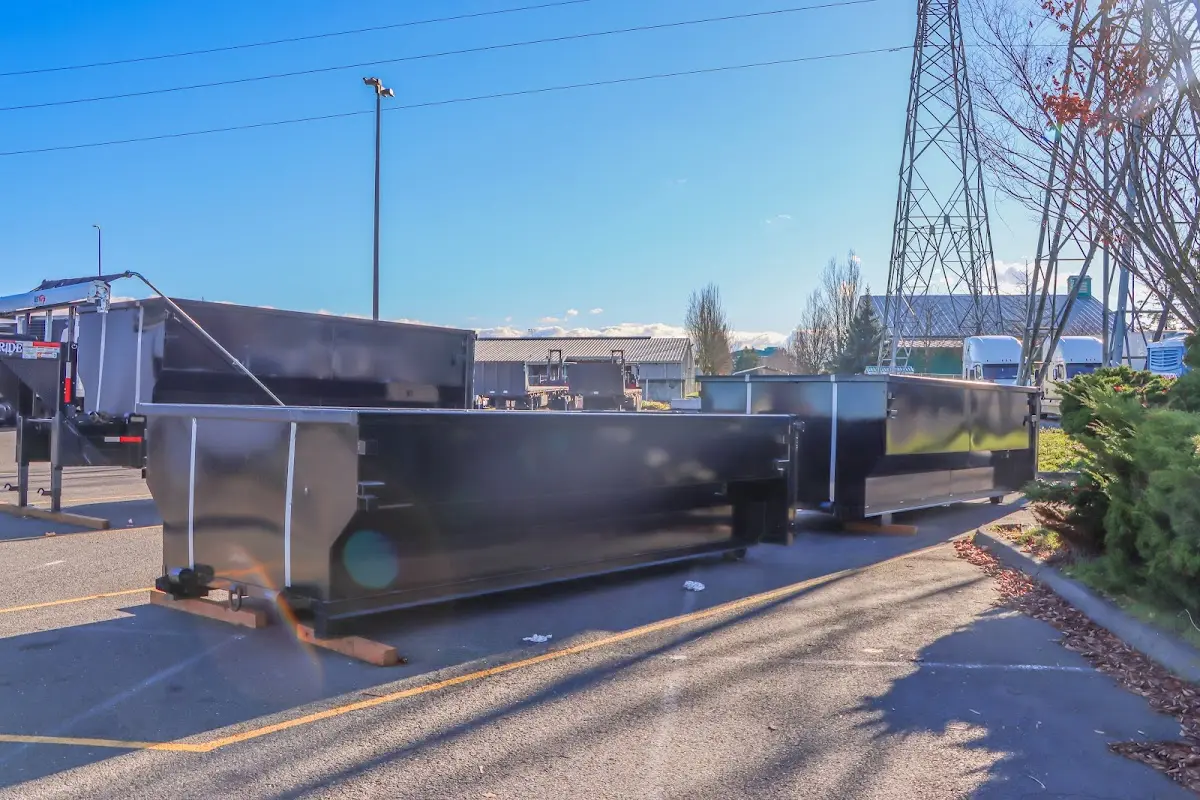 Roll-off dumpster ready for waste disposal at job site for 8 Yard Dumpster Rental in Duncanville
